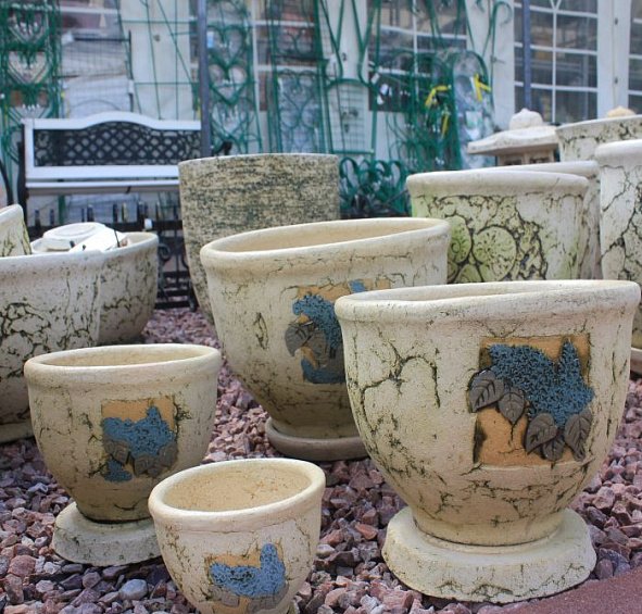 Шамот Сирень набор горшков