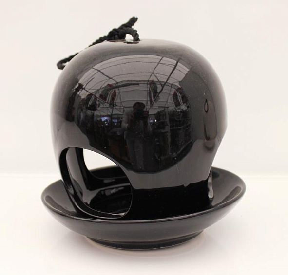 Кормушка для птиц из керамики черная FB191Z