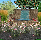 Елена Ведерникова – проект «Европейский дворик» – садовый центр «Южный» водопад вид спереди