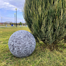 Шар декоративный (Камница) темно-серый мрамор D65