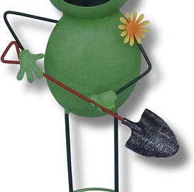 декор для  сада Лягушка рабочий с лопатой вар.2 450*300*200 ПКО