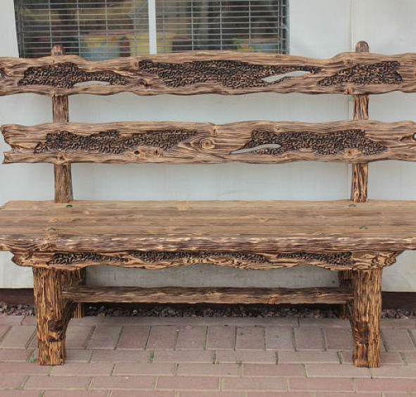 Скамья из массива сосны