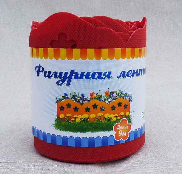 Бордюрная лента фигурная красная 15х9