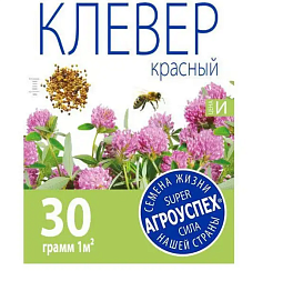 Газонные семена Клевер Красный Агроуспех 30г