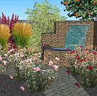 Елена Ведерникова – проект «Европейский дворик» – садовый центр «Южный» водопад вид сбоку