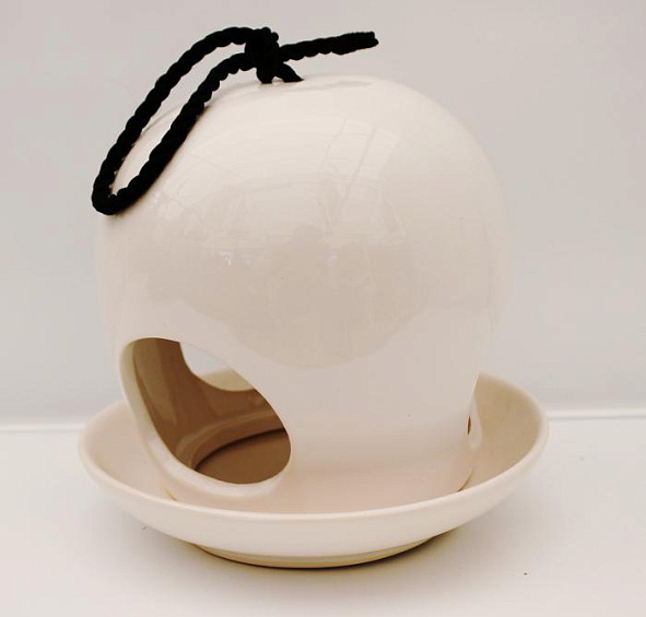 Кормушка для птиц из керамики серая FB191G