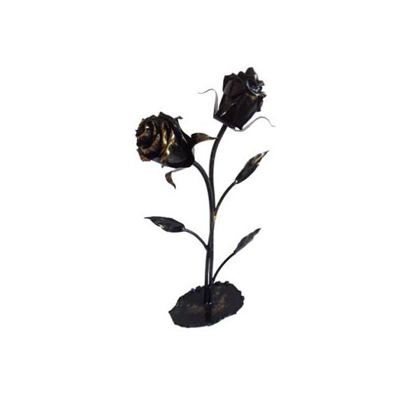 Роза кованая с двумя бутонами