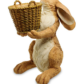 Фигура садовая Кашпо Зайчонок с корзинкой 