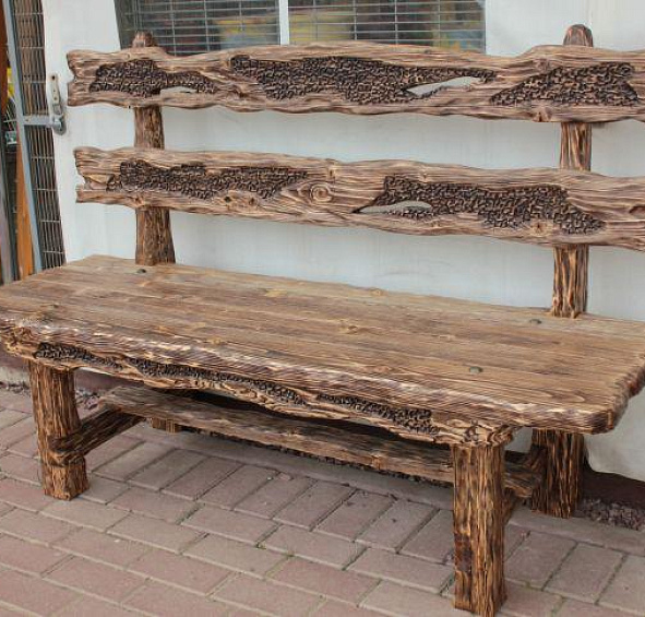 Скамья из массива сосны