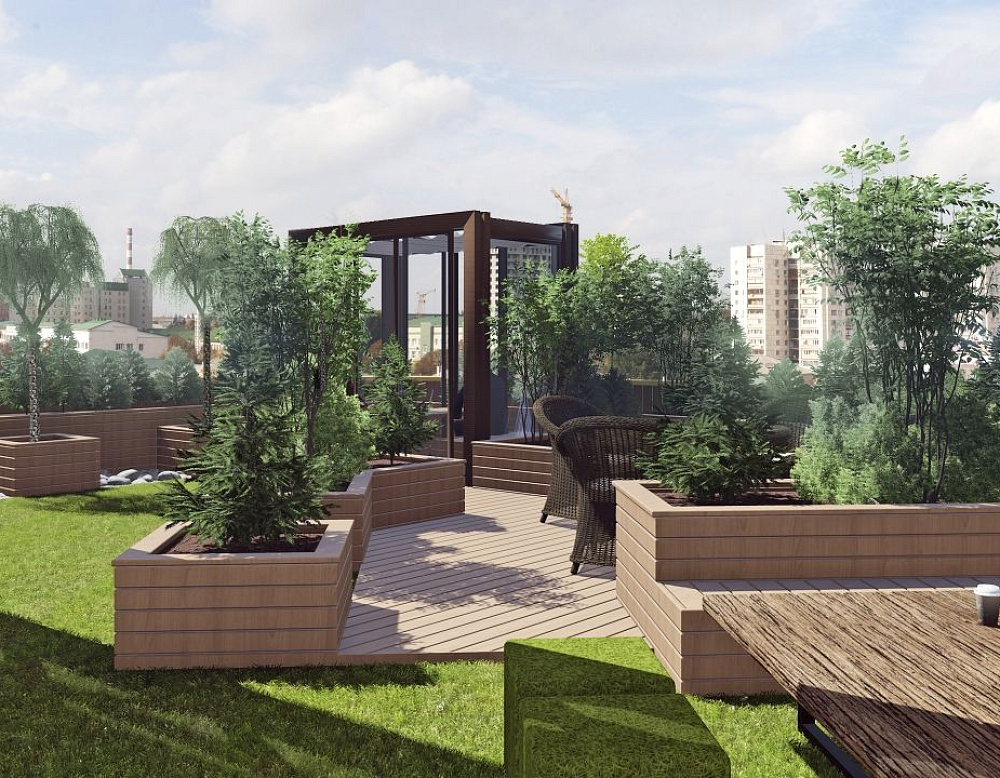 Инна Мусина – проект «Небо рядом» – садовый центр «Южный» Проект благоустройства крыши