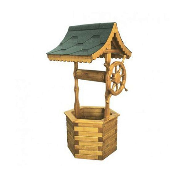 Цветочница Колодец 6-ти гранный с мягкой кровлей 