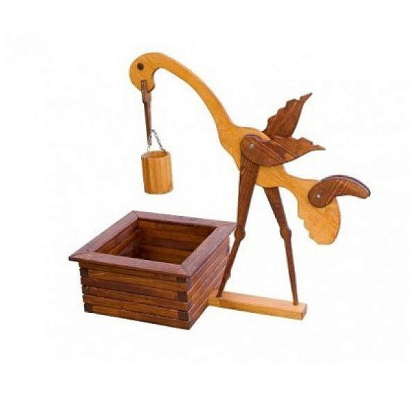 Цветочница Журавль декоративный четырехгранный колодец (дерев.)