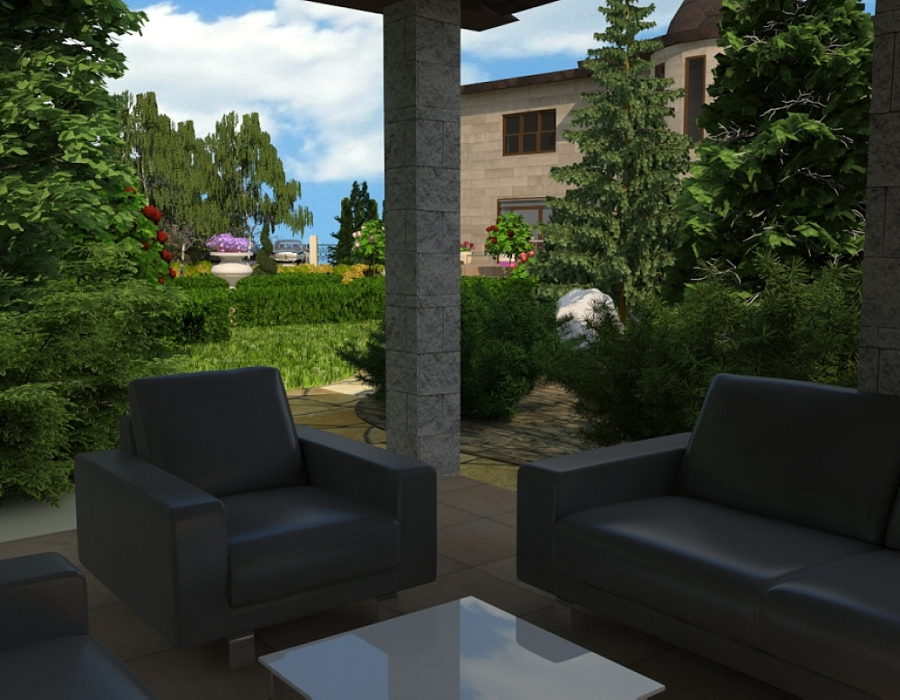 Дмитрий Миронов – проект коттеджного участка – садовый центр «Южный» Беседка на улице