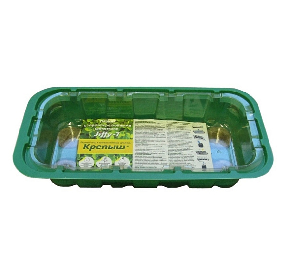 Парник с торфяными таблетками Крепыш 14 ячеек