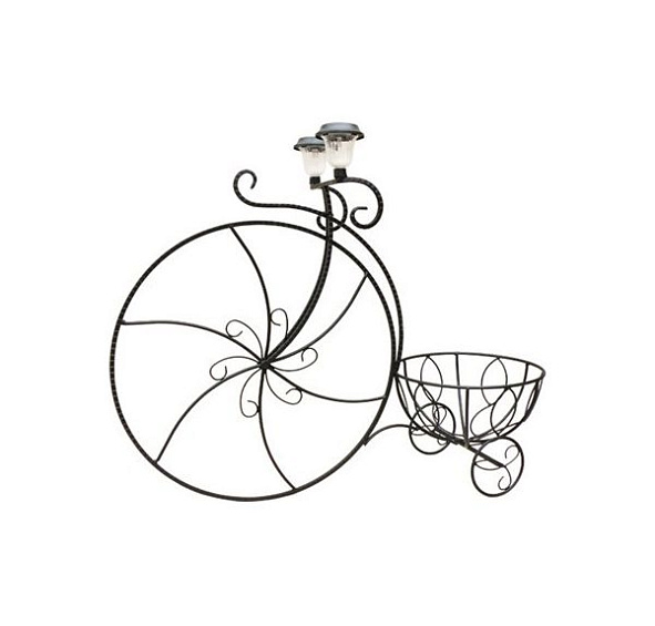 Подставка садовая Велосипед садовый 53-351 с фонарем (Айронкр)